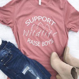 Raise Boys, Boy Mom Shirt, Support wildlife Raise